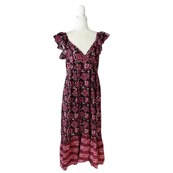 Figue Cosette Paisley Midi Dress New Without Tags Large - Picture 2 of 9